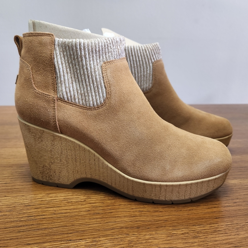 NIB Dr Scholl's Original Collection Preston Chelsea Wedge Boots in Natur…